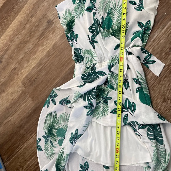 🍀Dream of Me Palm Banana Leaf Tropical Maxi Wrap Dress Sz L - Picture 11 of 13